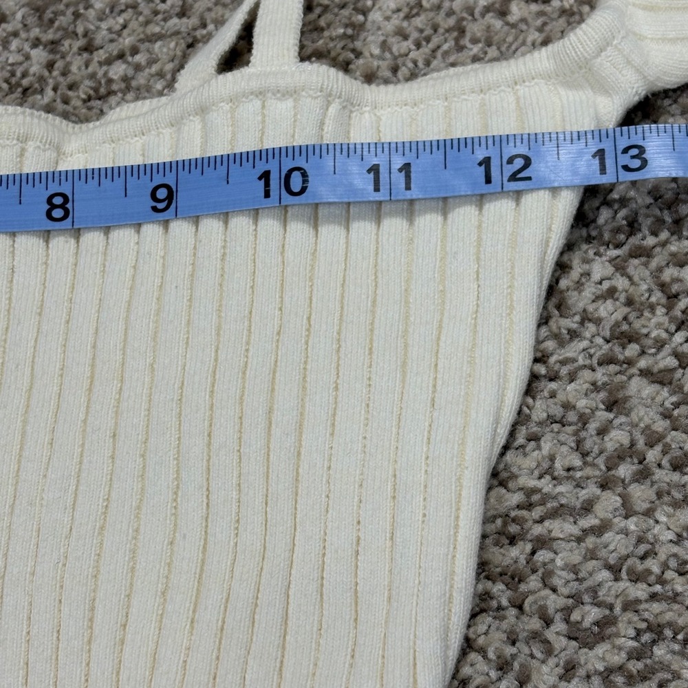 ANNA QUAN Bonnie Rib Knit‎ Top Cold Shoulder Long Sleeve Feminine Cream 14/US10 - Picture 6 of 7